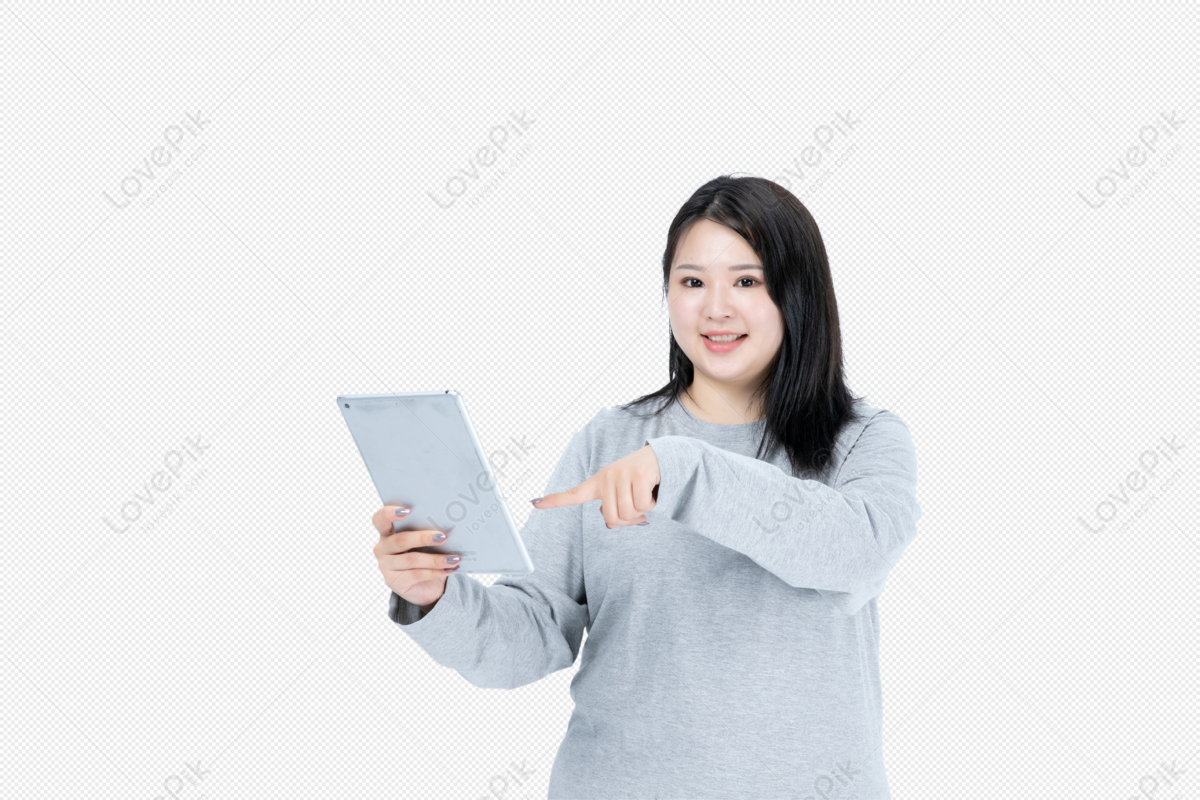 Девочка с планшетом на белом фоне. Девушка с планшетом в руках. Толстая девушка держит справку. Picture take Tablets. Take a flat