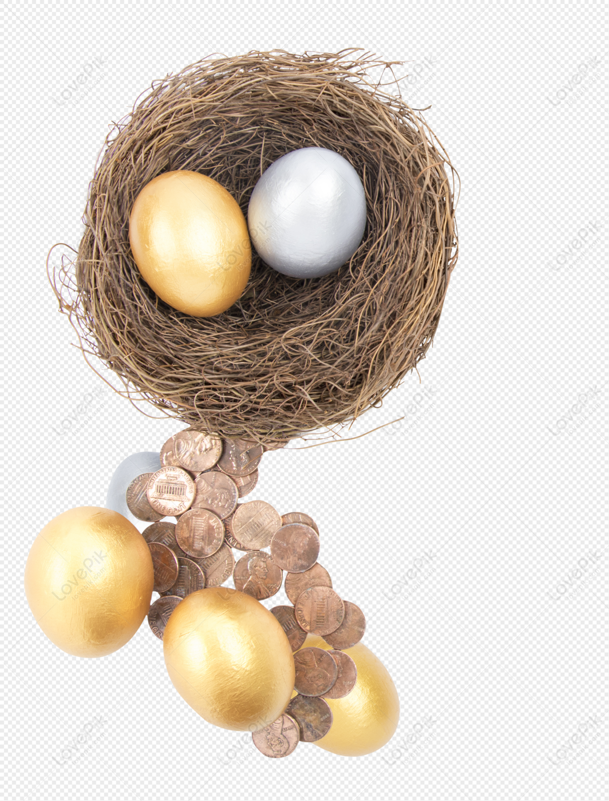 Golden Eggs In Birds Nest PNG Transparent And Clipart Image For Free  Download - Lovepik