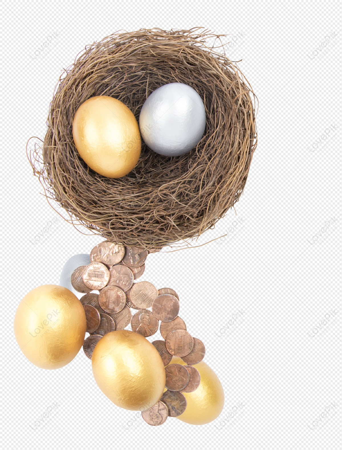 Full Control - Golden Eggs With Nest Logo - Free Transparent PNG Clipart  Images Download