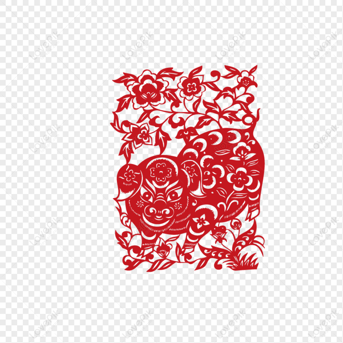 Paper Cutting Pig PNG Image And Clipart Image For Free Download ...