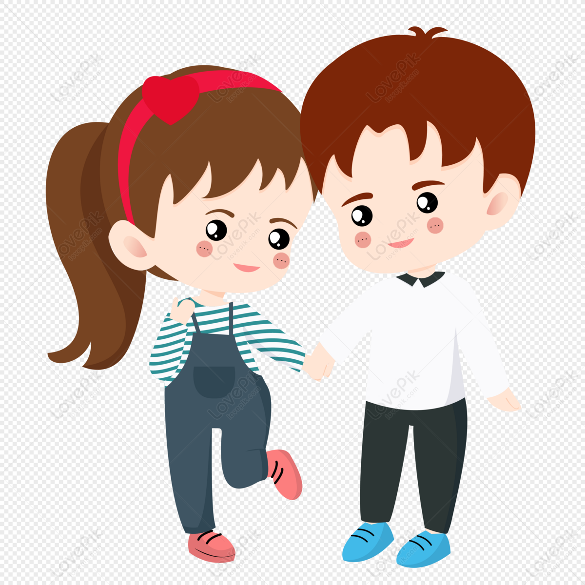 Shy Little Couples Go Shopping Hand In Hand PNG Hd Transparent Image ...