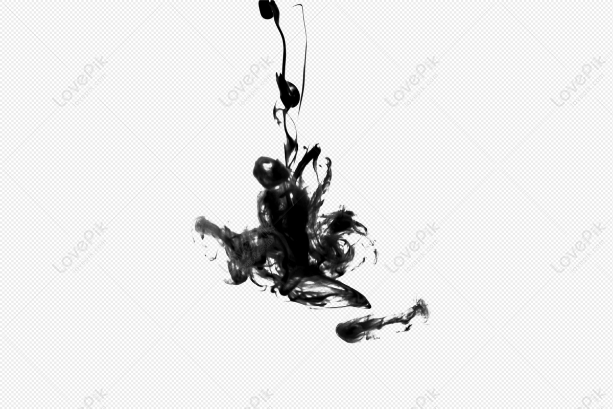 Abstraction Of Ink And Wash, Action Dynamic, Water White, Dark Gray PNG ...