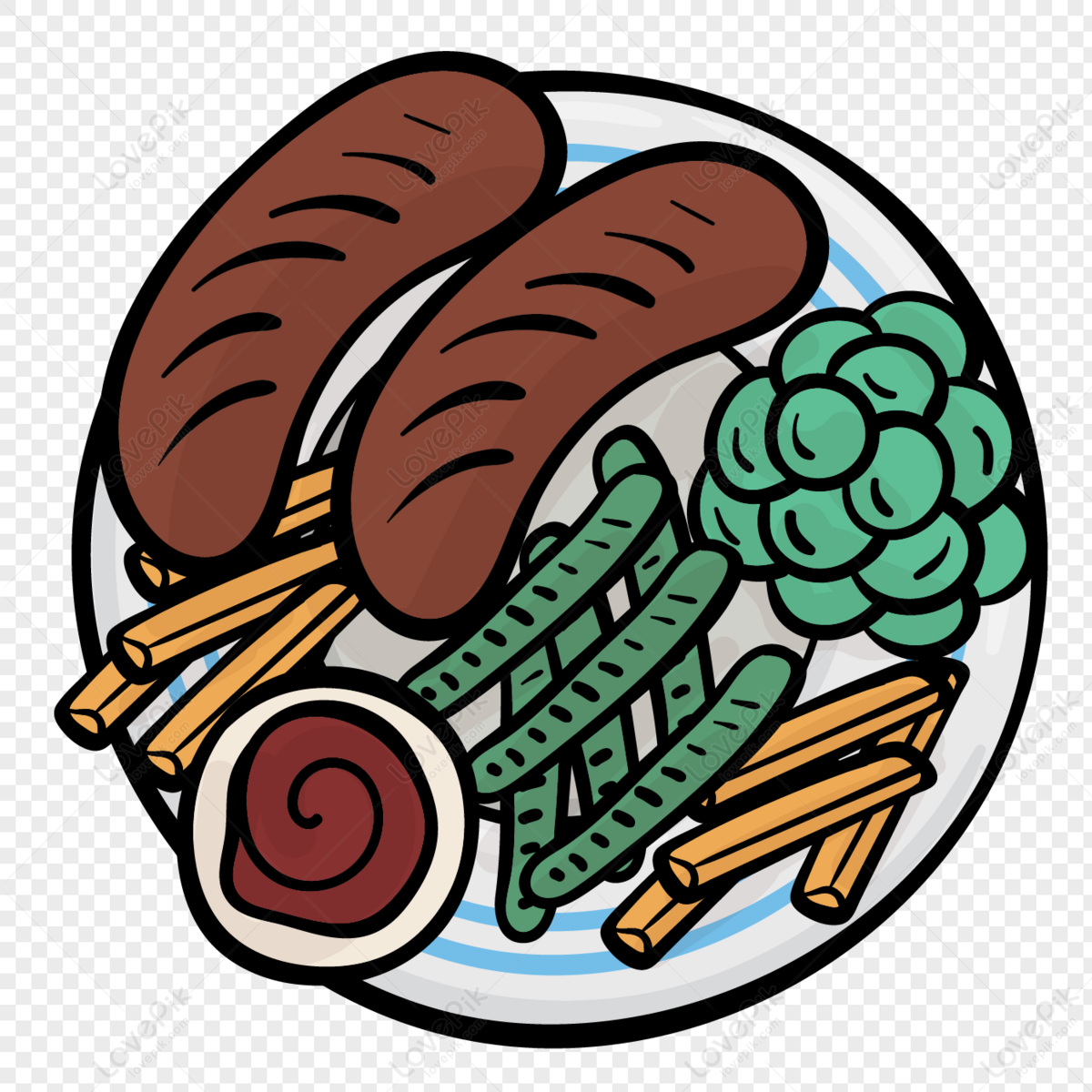 sausage and chips clipart images