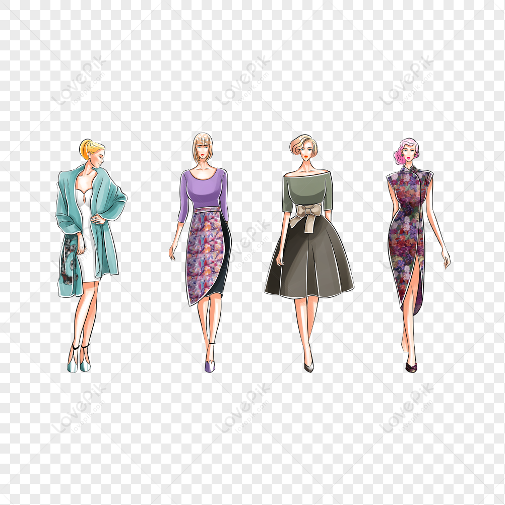 Fashion Girl, Dark Light, Dark Purple, Fashion Illustration PNG Transparent  Background And Clipart Image For Free Download - Lovepik