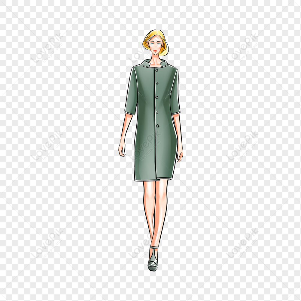 Fashion sketch models are hand drawn, stylized silhouettes isolated.Vector  fashion illustration set. Stock Vector by ©Galina72 380304040