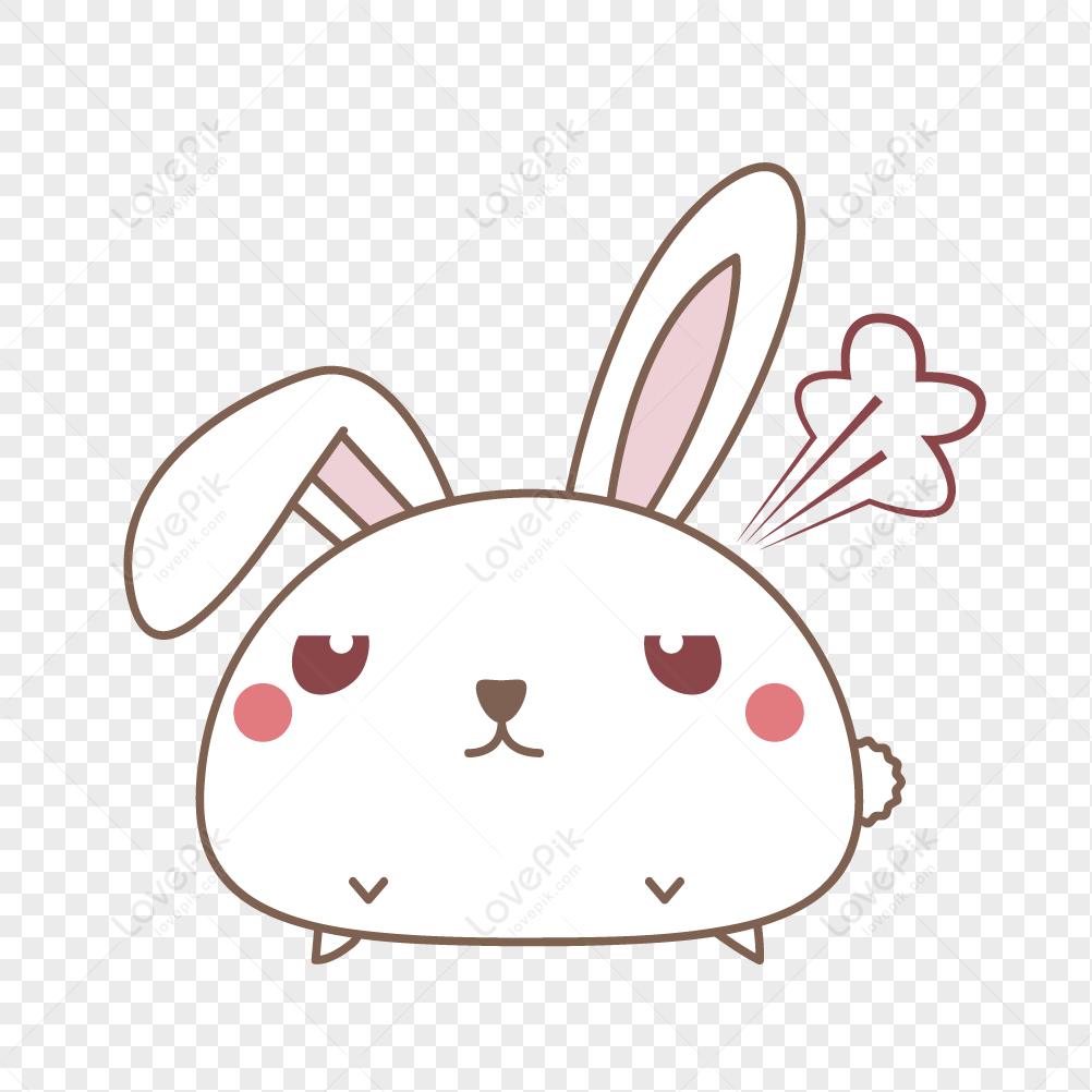 Angry Rabbit, Light Vector, Bunny Vector, Cartoon Cute PNG White ...