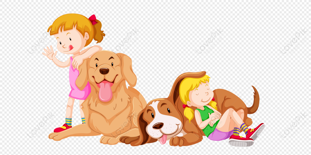 Creative Dog And Boys And Girls Png Transparent And Clipart Image For Free  Download - Lovepik | 400977216