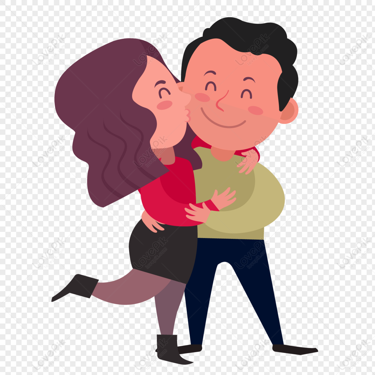 Lovers Kissing Their Cheeks On Valentines Day PNG Image Free Download And  Clipart Image For Free Download - Lovepik | 400969081