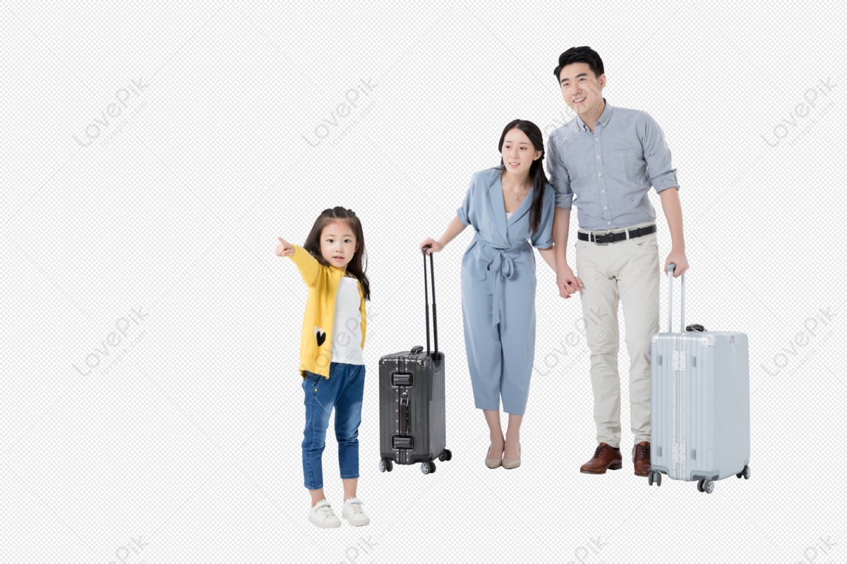 a family traveling together, family young, free from cuts, family free png
