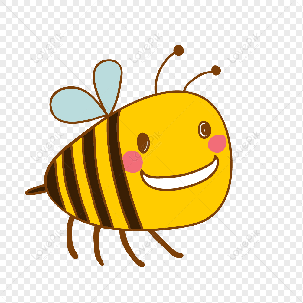 Happy Bee Element, Cartoon Happy, Cute Happy, Bee Cute PNG Transparent ...