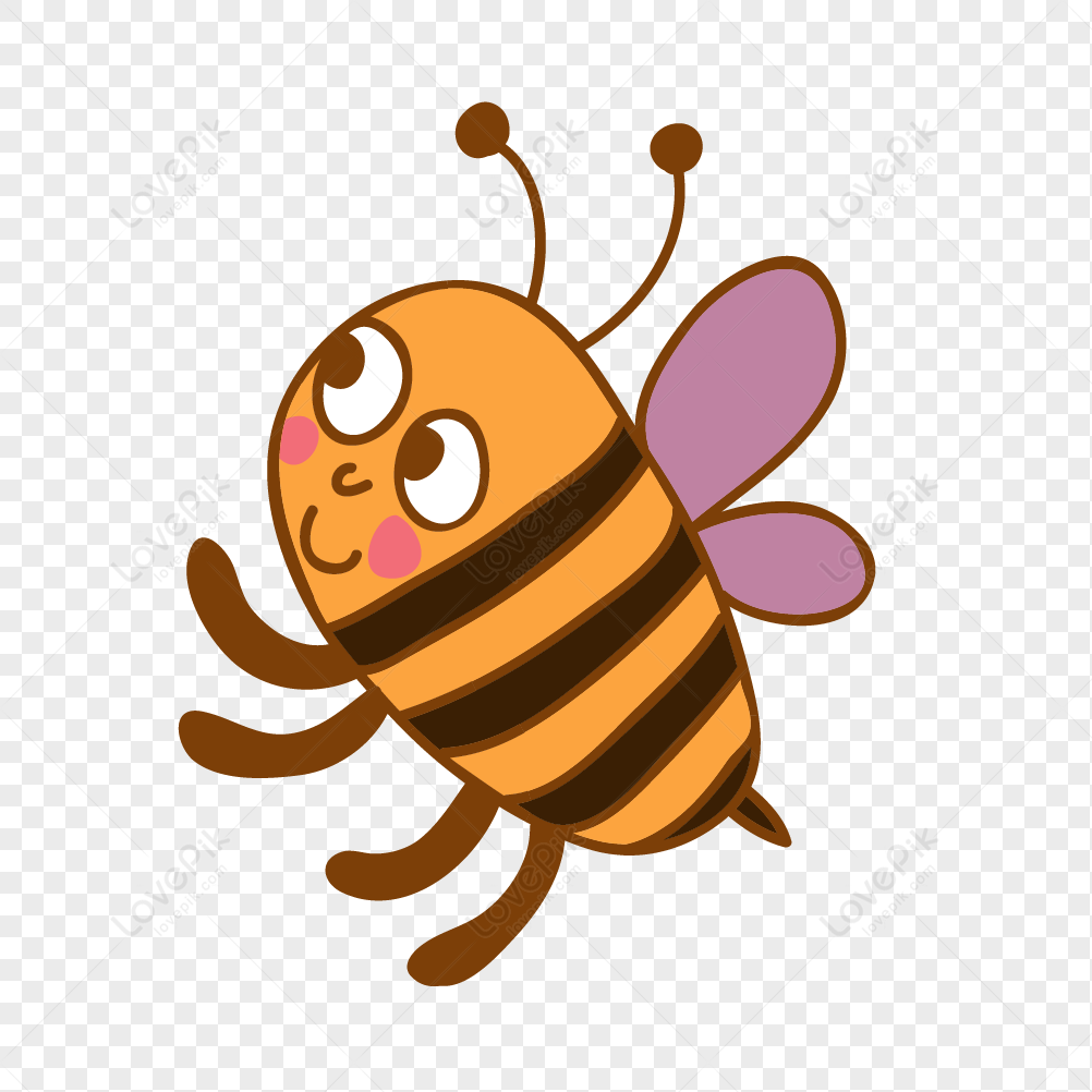 Honeybee Element, Light Maroon, Bee Cartoon, Cartoon Light PNG Free ...