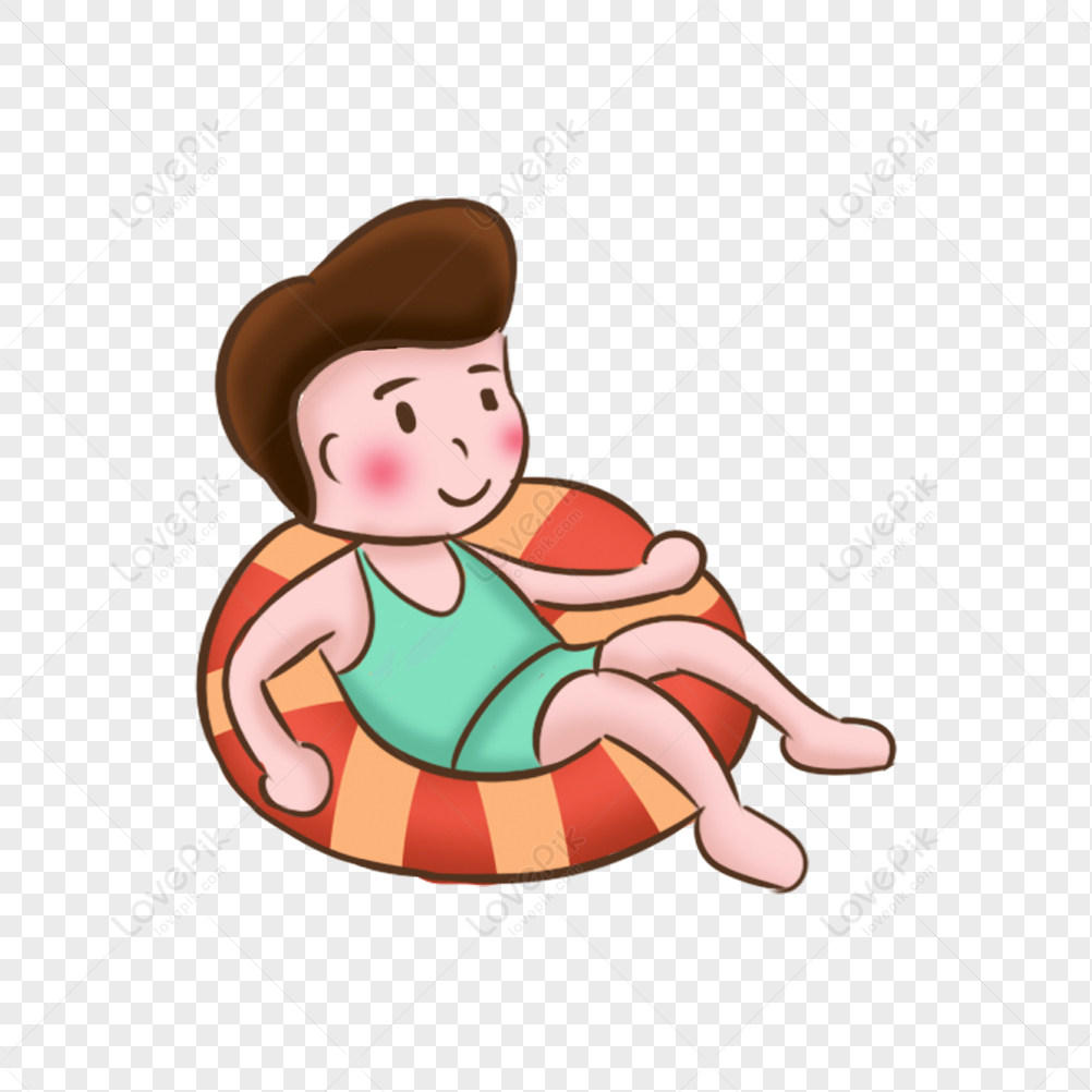 The Boy Sitting In The Swimming Circle PNG Image Free Download And ...