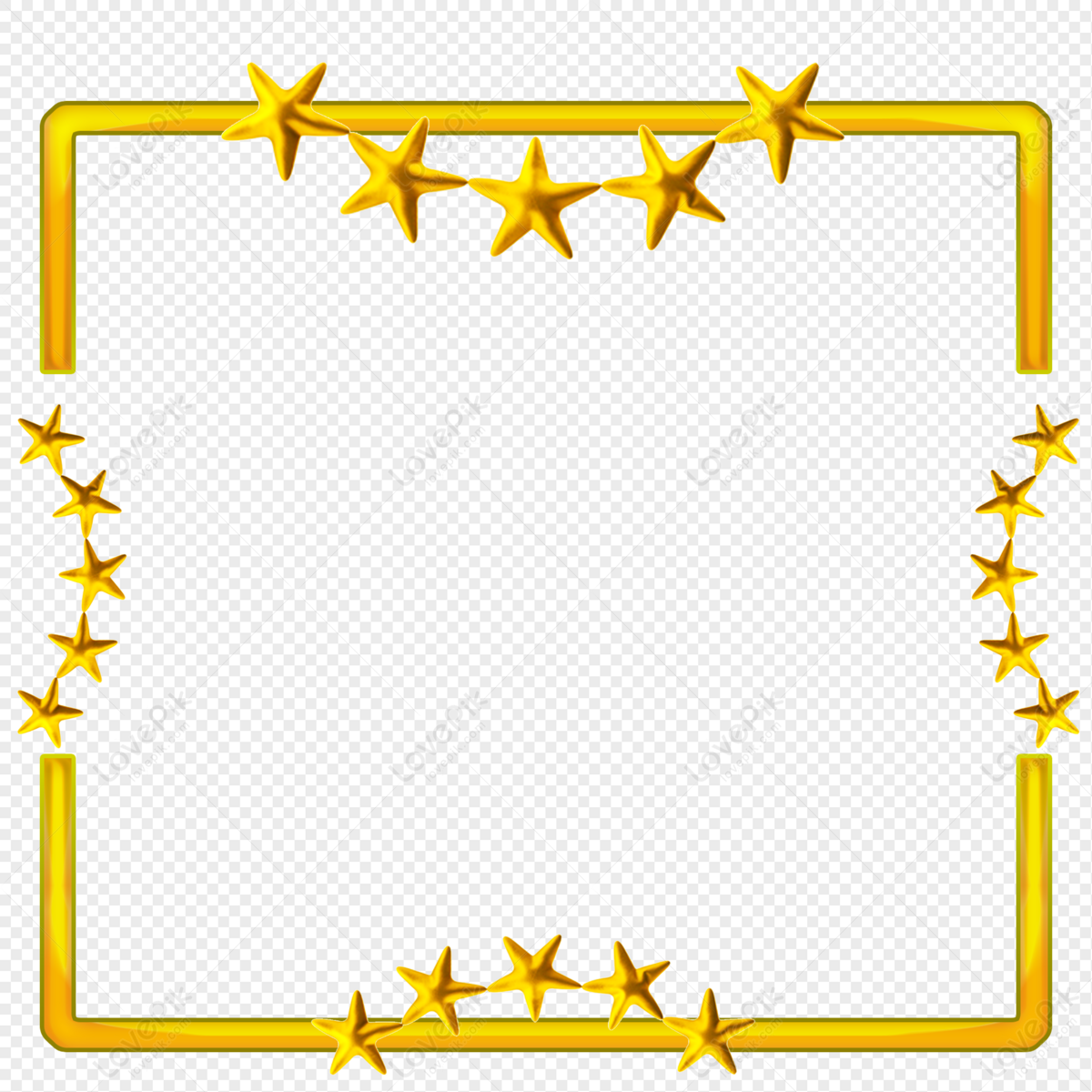 Yellow Star Border PNG Image and PSD File For Free - Lovepik | 401017462