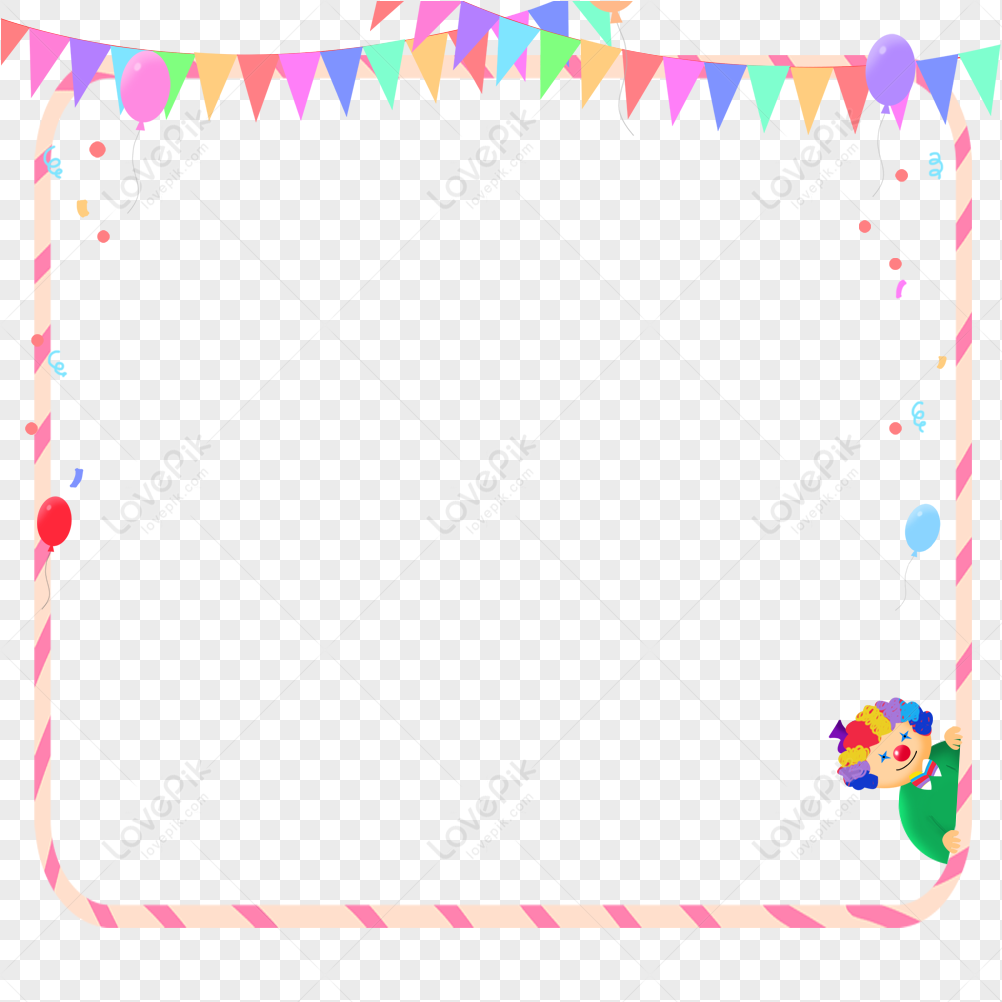 Colour Naughty Clown April Fools Day Border, Frame Painting, Birthday ...