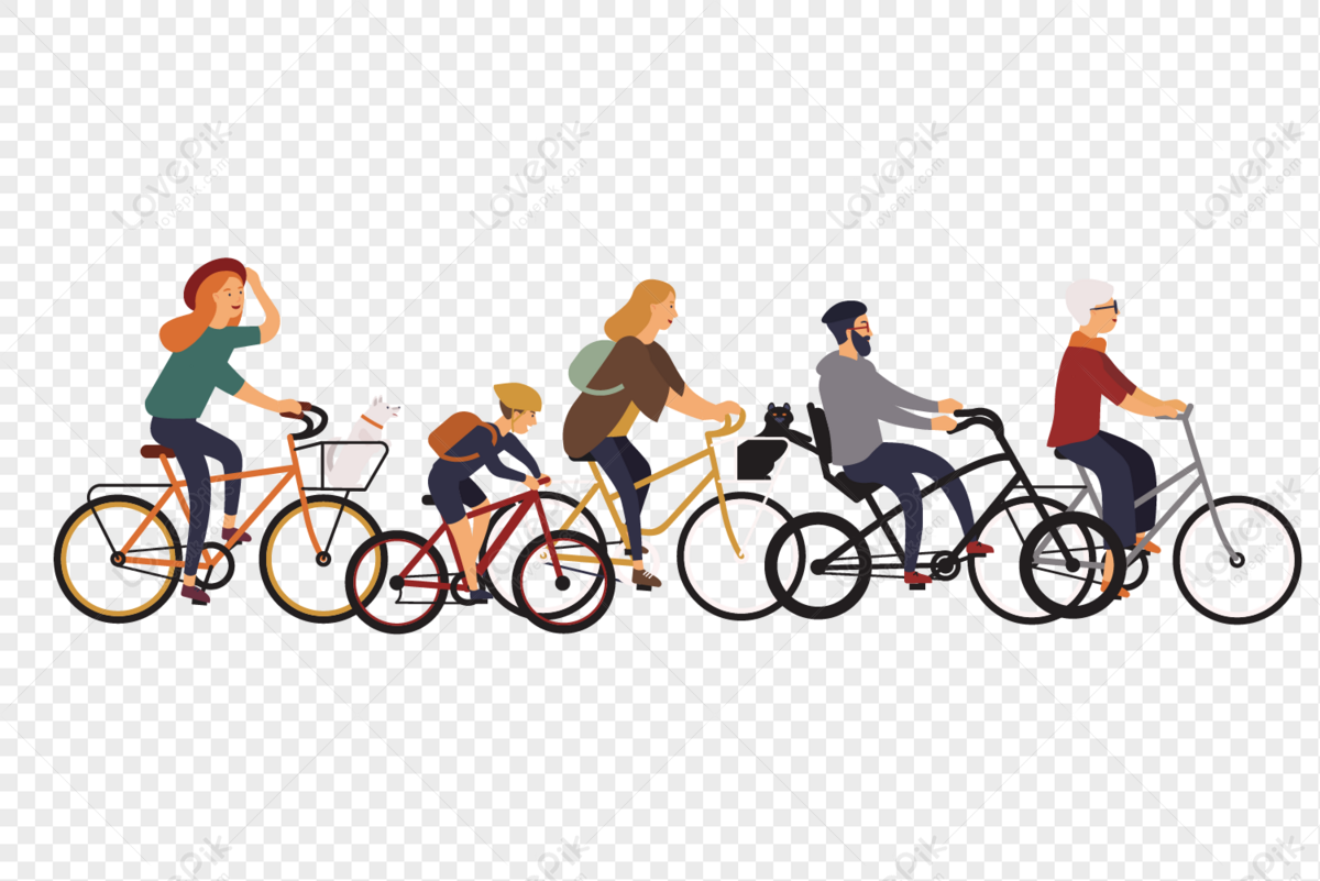 group biking clipart transparent