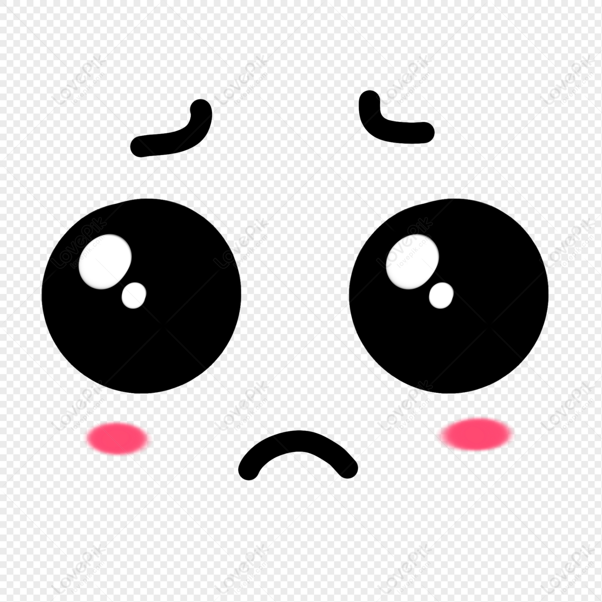 free clipart worried face black