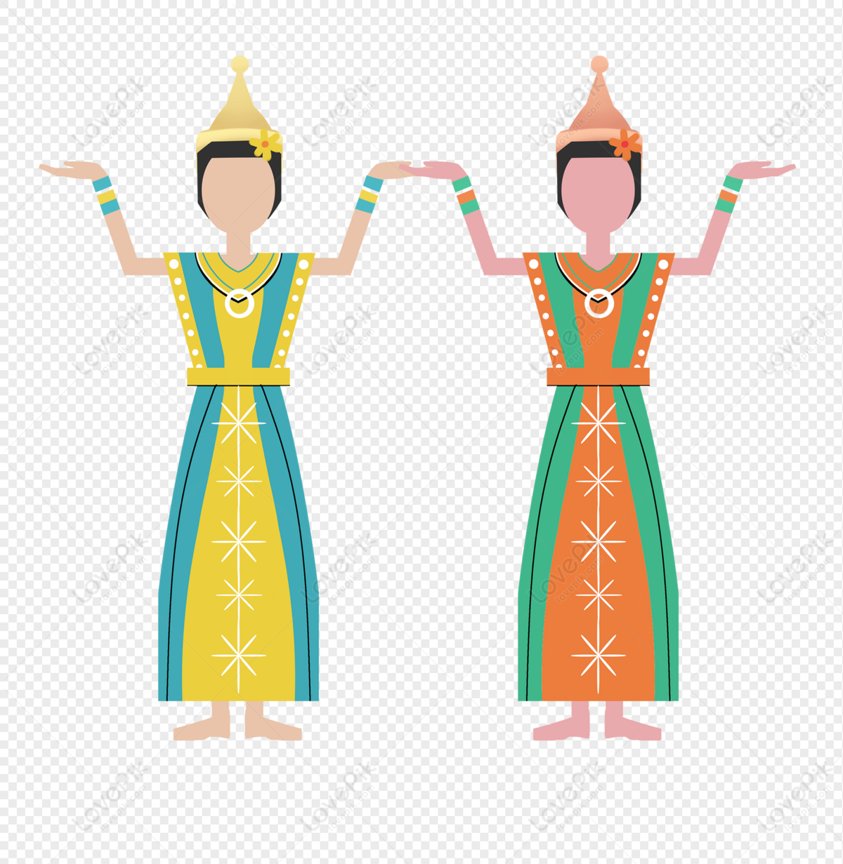 thailand national costume clipart png