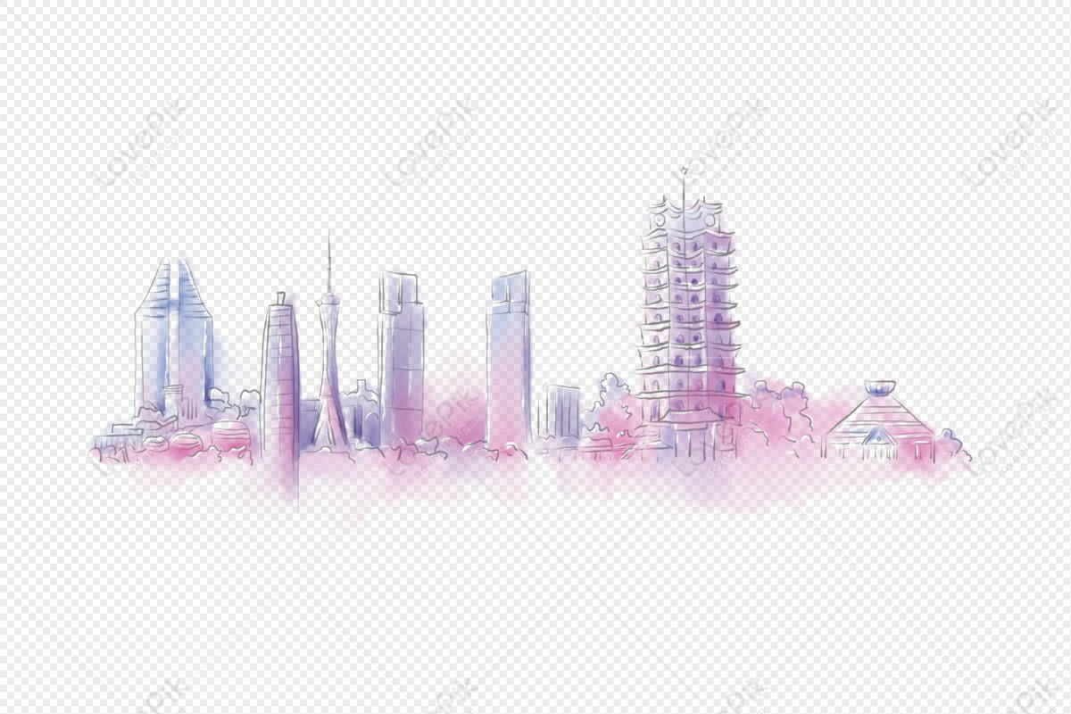 Landmark Architecture In Zhengzhou, Purple Wallpaper, Light White, Pink ...