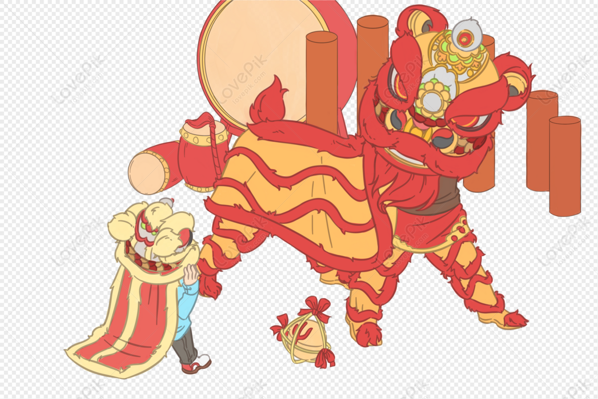 Lion Dance In Cultural Inheritance, Light Red, Chinese Lion, Cat Game PNG  Image Free Download And Clipart Image For Free Download - Lovepik |  401035381