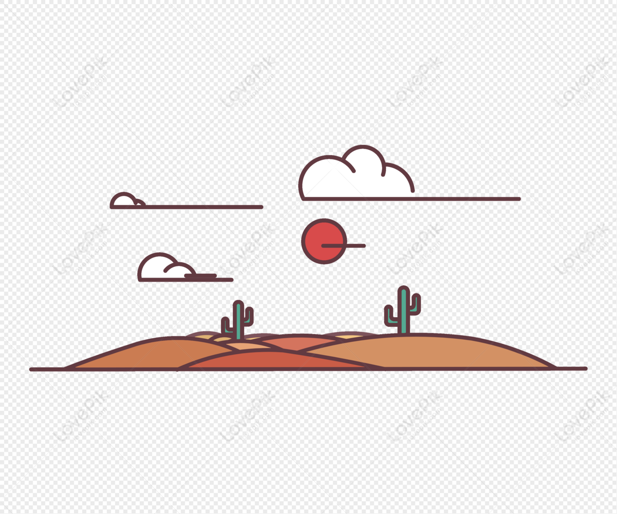 Simple Desert Background PNG White Transparent And Clipart Image For