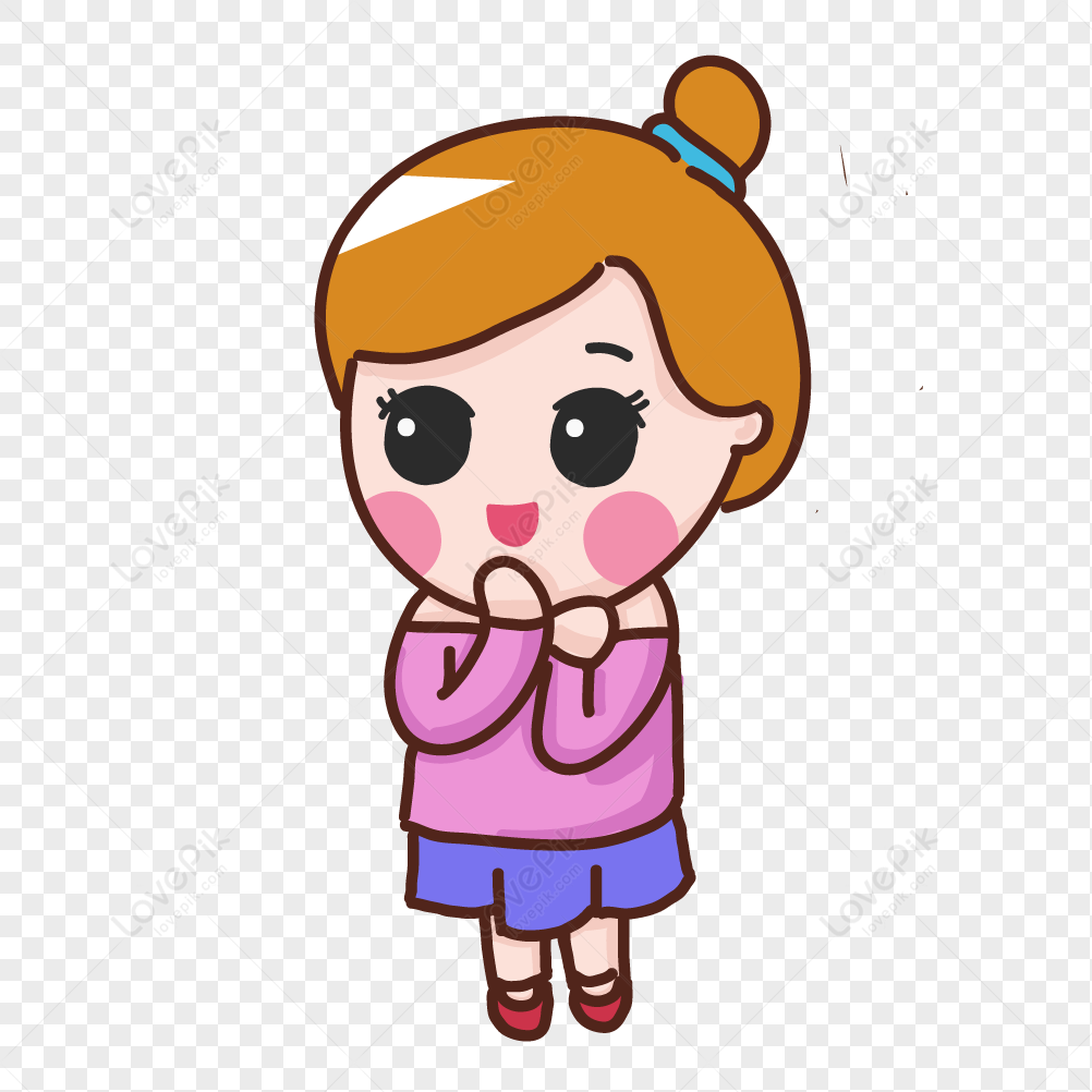 Wanzitou Girl, Girl Pink, Brown Girl, Cartoon Girl PNG Image Free ...