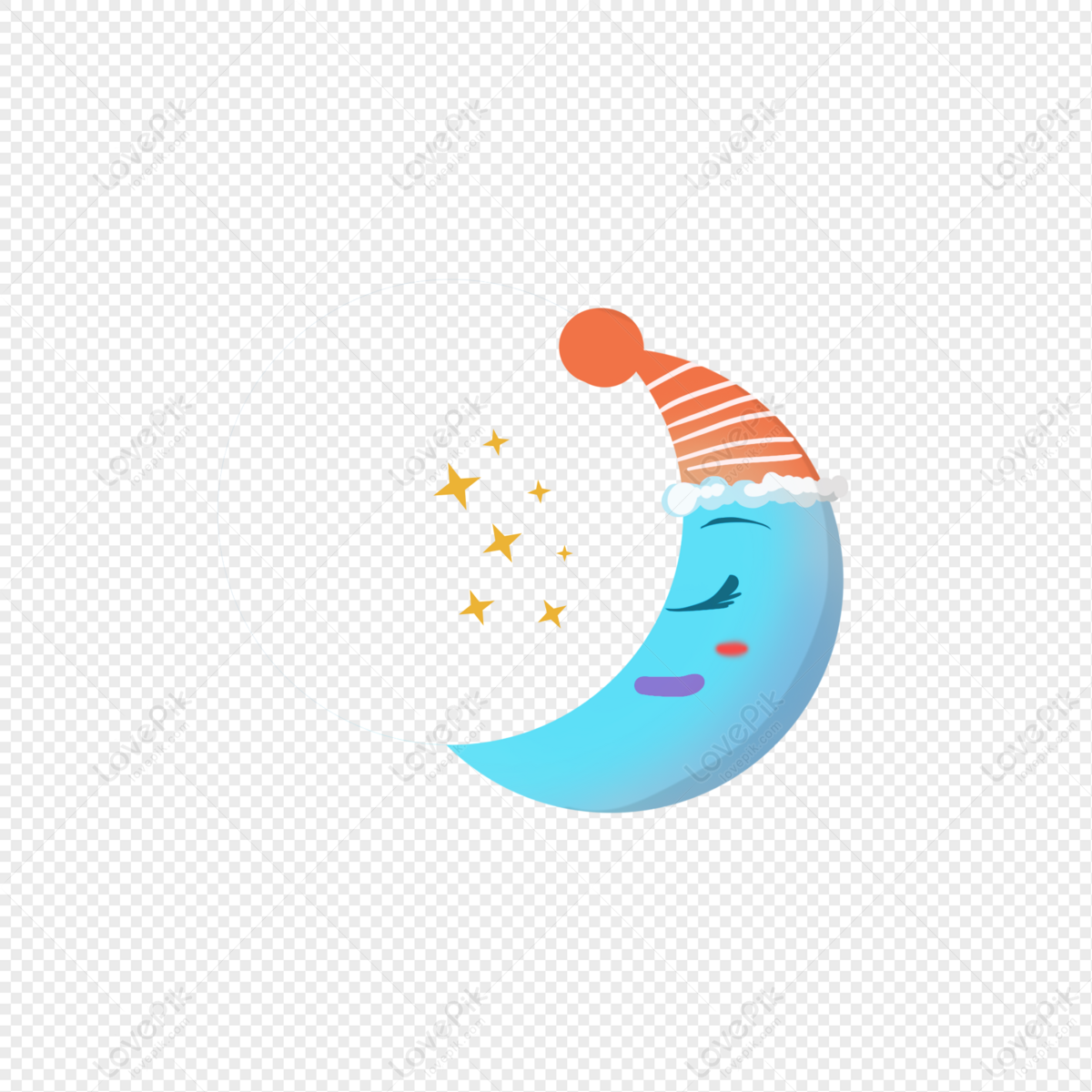 Blue Moon With Sleeping Cap, Light Moon, Moon Vector, Moon Red PNG ...