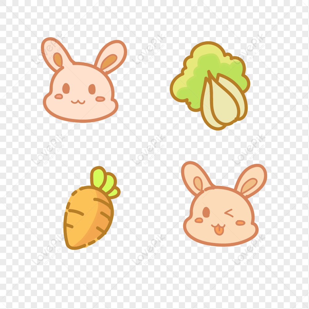 Cute Rabbit Vegetable Icon PNG Picture And Clipart Image For Free ...