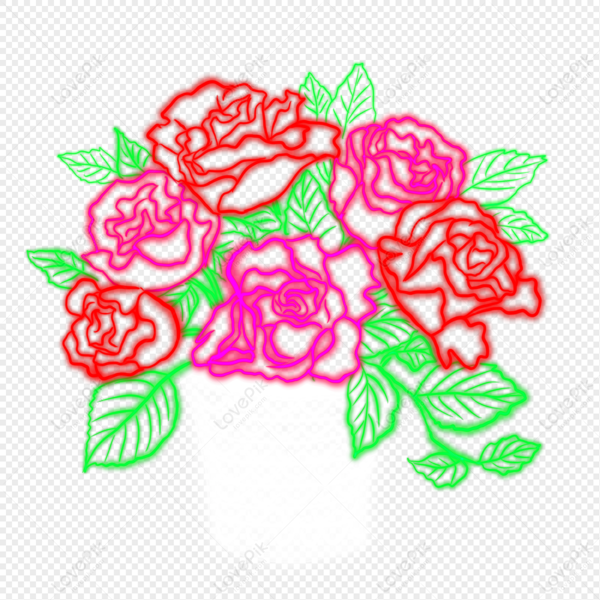 Rosa Fluorescente PNG Imágenes Gratis - Lovepik