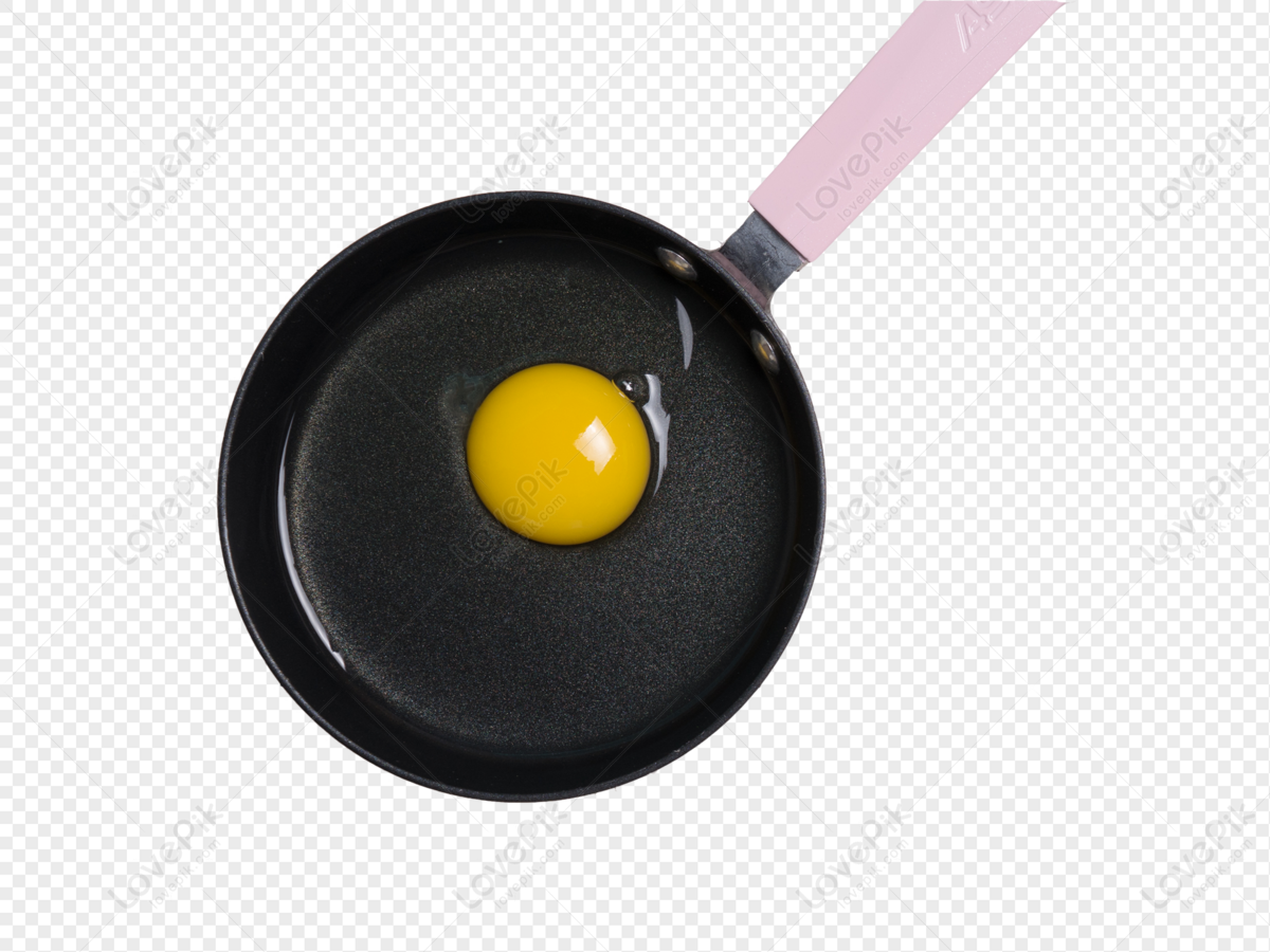 Fried egg on frying pan, top view. isolated on transparent background PNG -  Similar PNG