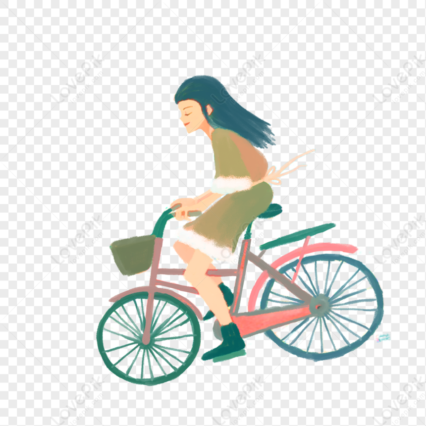 Girls On Spring Bike Outings PNG Free Download And Clipart Image For ...