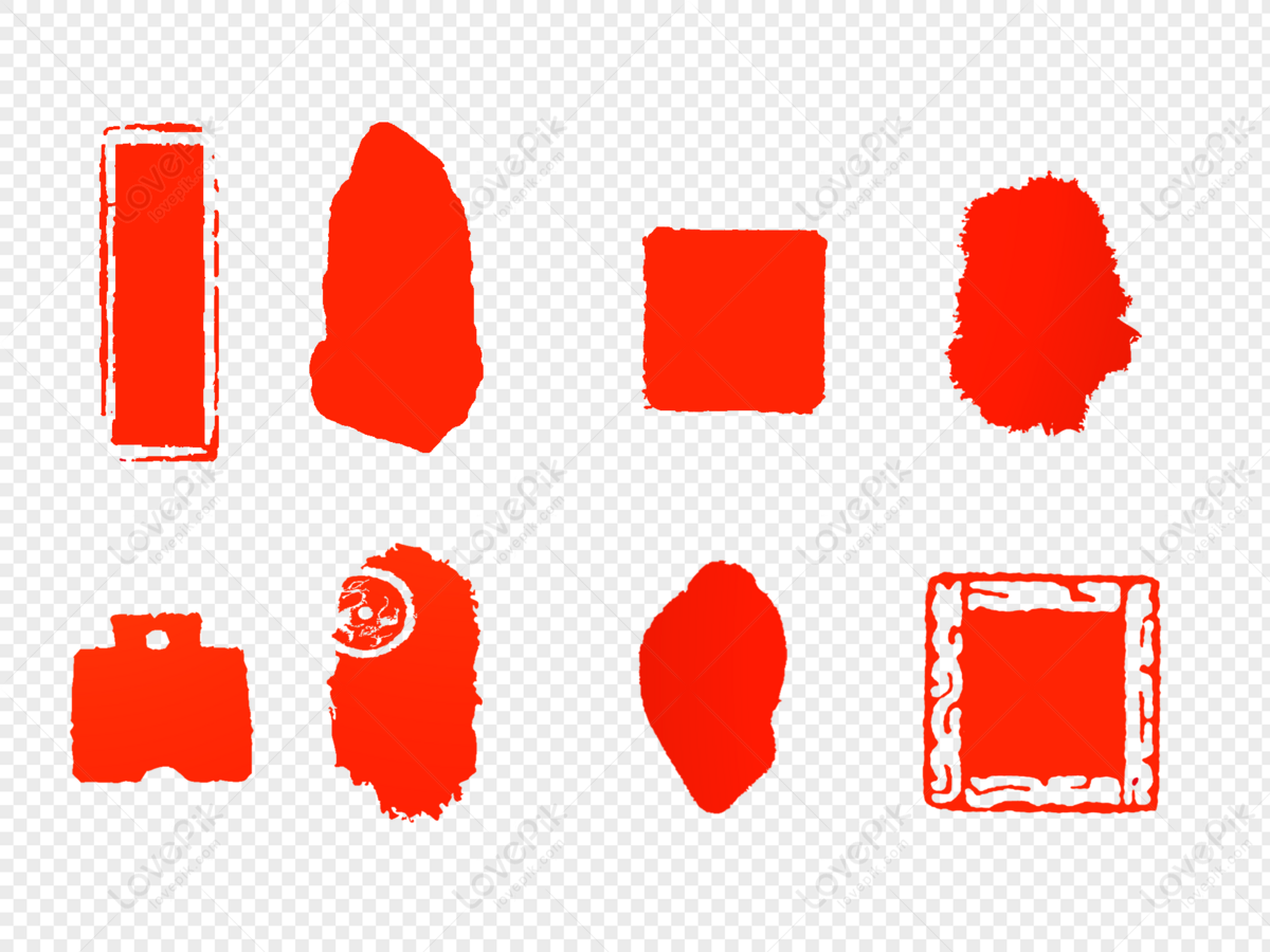 Hand Painted Red Seals PNG Image Free Download And Clipart Image For ...