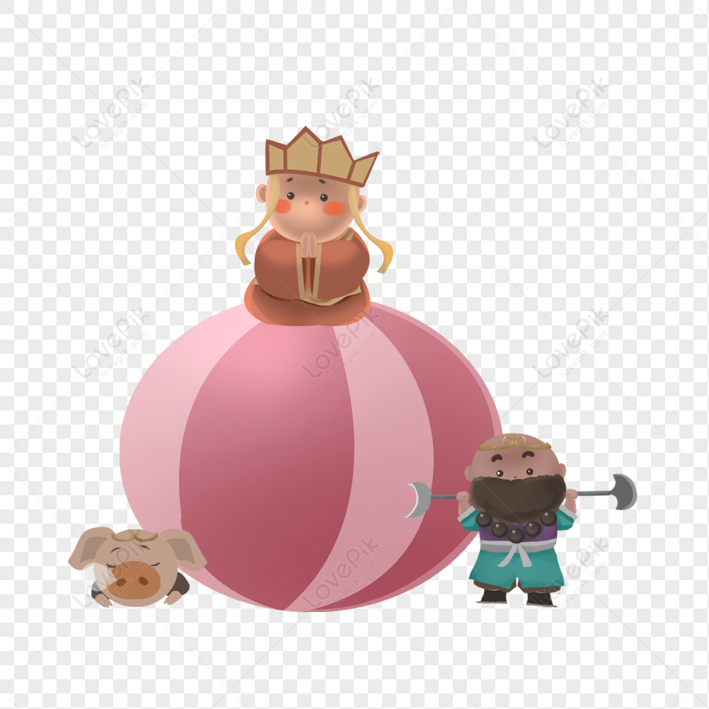 journey to the west, cartoon pink, cartoon characters, ball cartoon png transparent image
