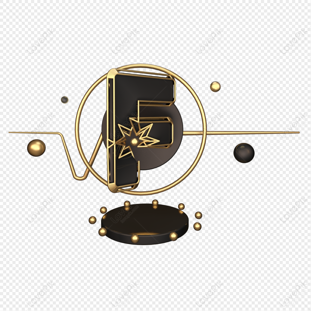 Letter F Decorative Black Gold Illustrations Gold Logo Black Golden