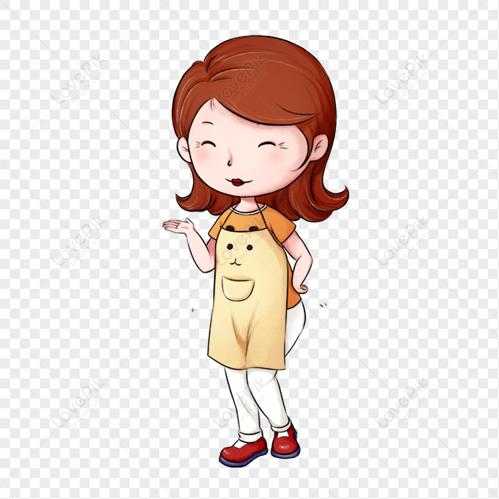 Mother, Light Yellow, Apron Cartoon, Cartoon Girl PNG Transparent ...