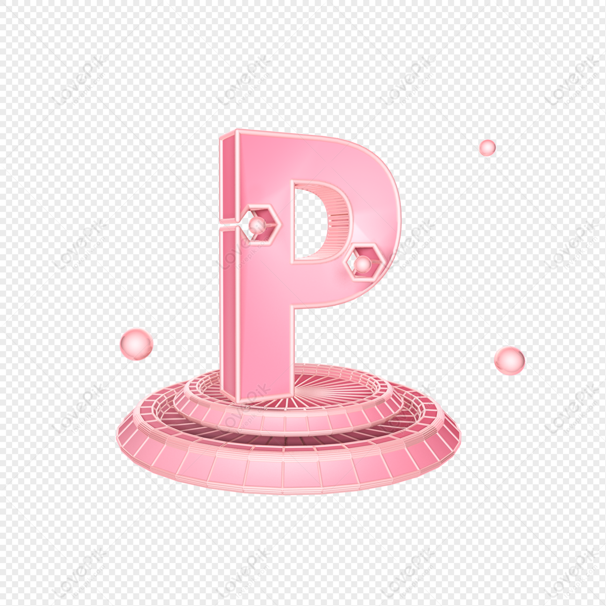 Pink Letter P Stereo Cutout Free Illustration PNG Image Free ...