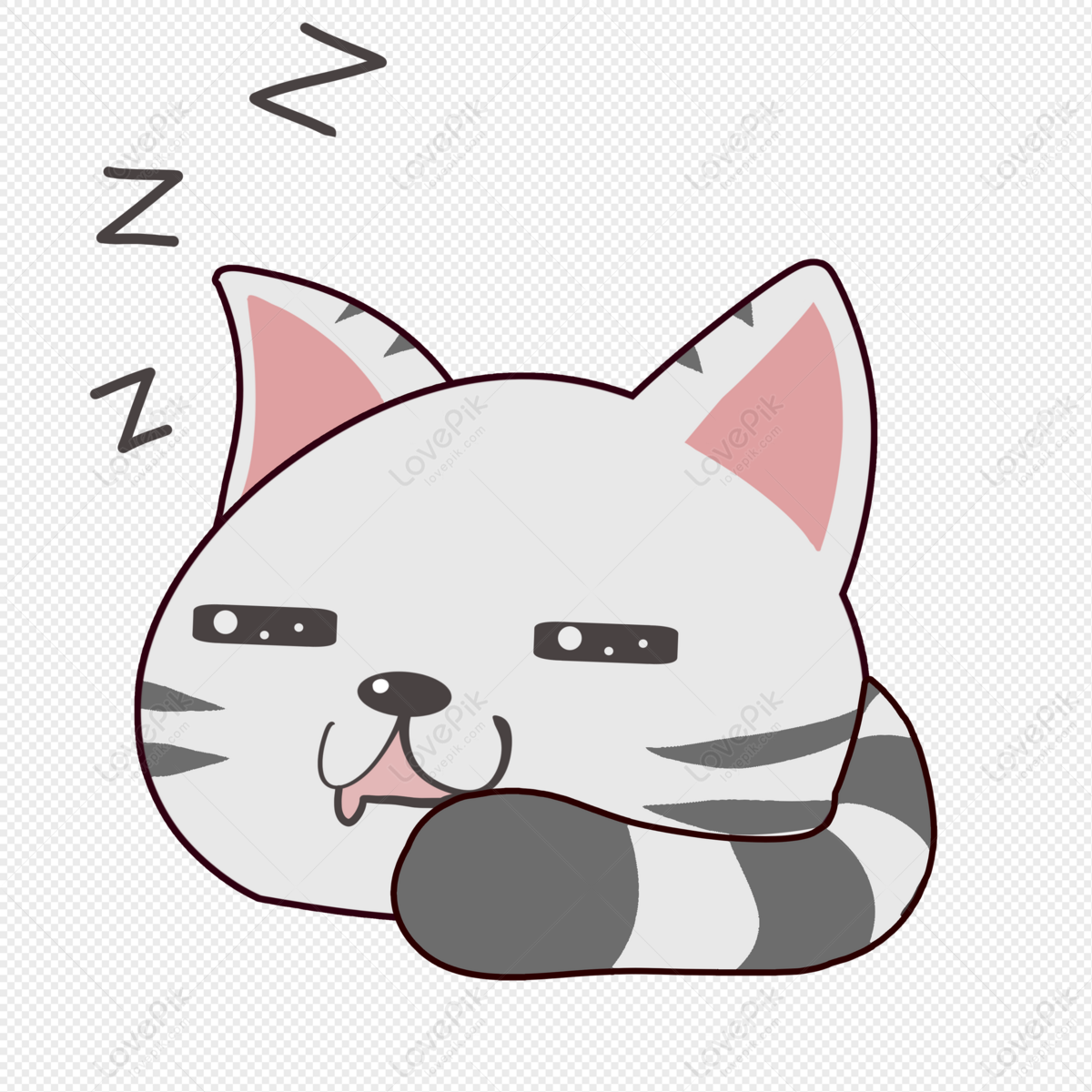 Contour drawing of a cat curled up and sleeping. Cat illustration. Line art  cat. Sleeping cat. The pet is asleep. Stock Illustration | Adobe Stock