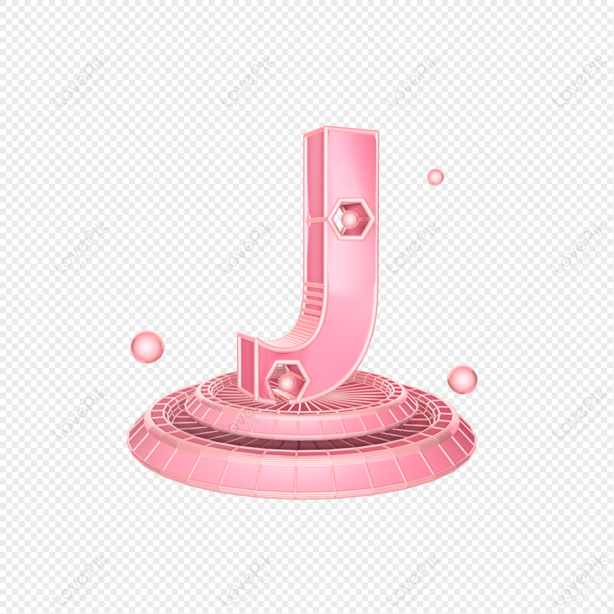 Stereo Pink Letter J Decorative Illustrations PNG Image Free Download ...