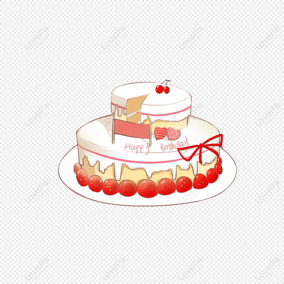 Strawberry Birthday Cake PNG Images With Transparent Background | Free  Download On Lovepik