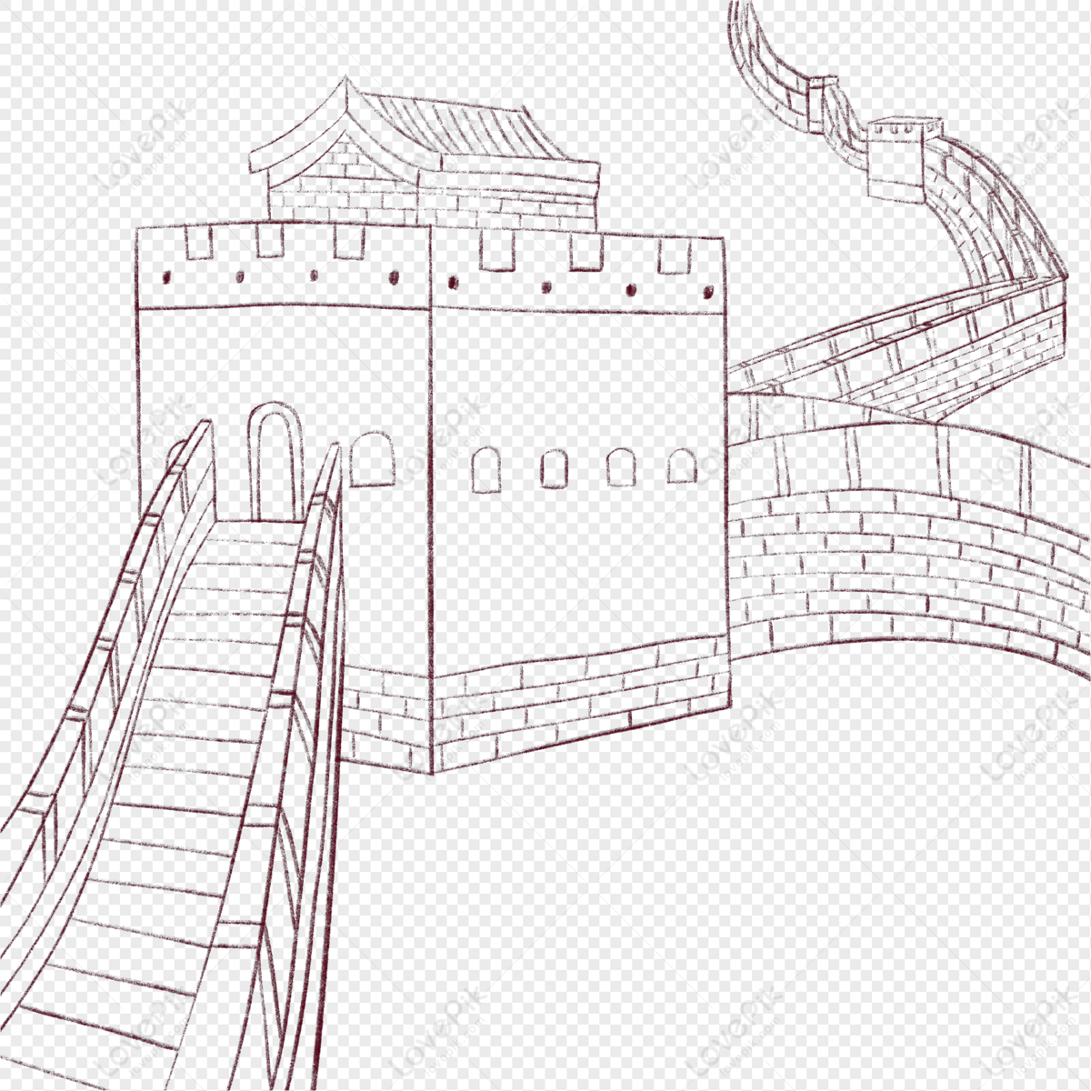 Раскраска великая Китайская стена