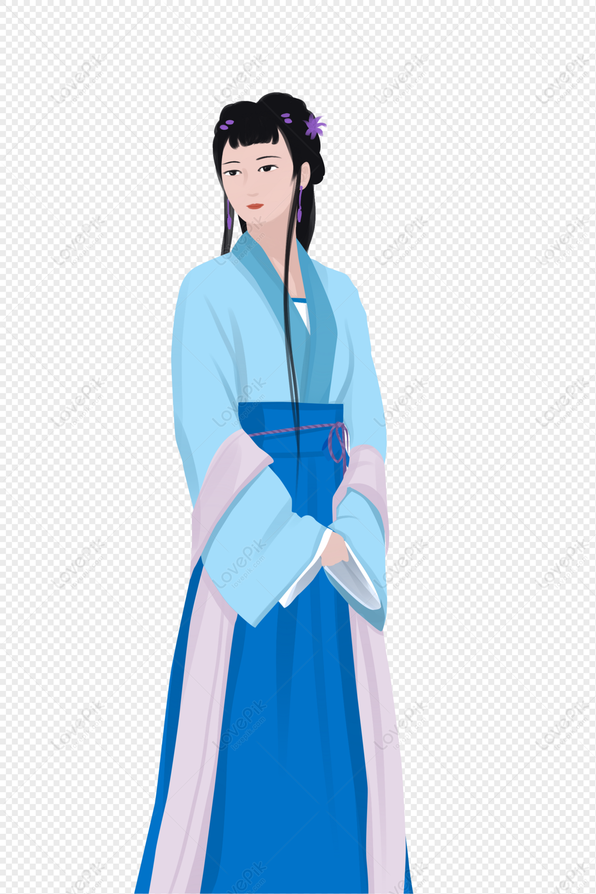 Women In Ancient Clothes, Blue Dress, Dress Woman, Blue Light Free