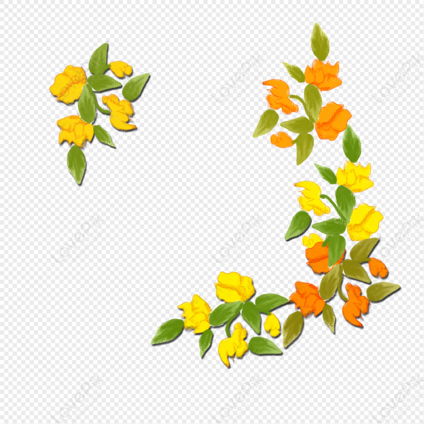 Yellow Flowers, Leaves Yellow, Orange Yellow, Flowers Orange PNG Image ...