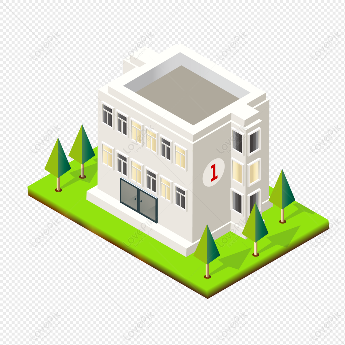 2 5d Stereo Urban Building Vector Map, Icon Vector, Art Building, Art ...