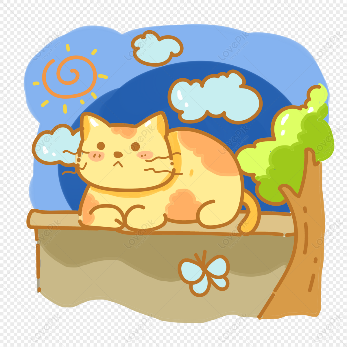 Hình ảnh Con Mèo Nằm Trên Tường PNG Miễn Phí Tải Về - Lovepik