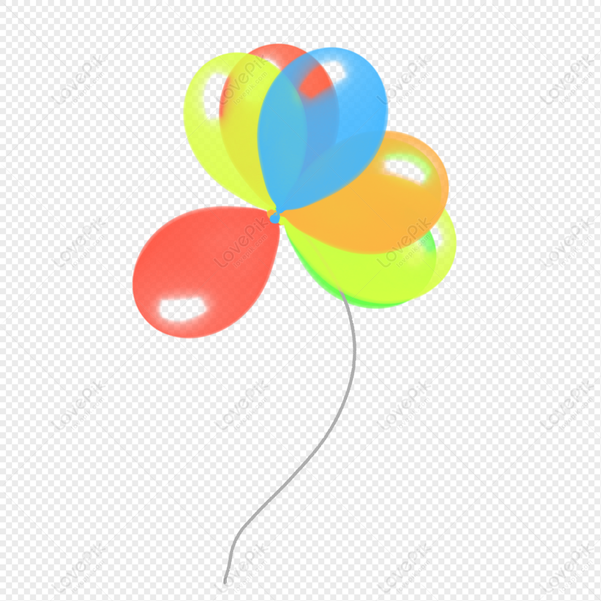 A String Of Balloons, Balloons Transparent, Balloons Colorful, Light Yellow  PNG White Transparent And Clipart Image For Free Download - Lovepik