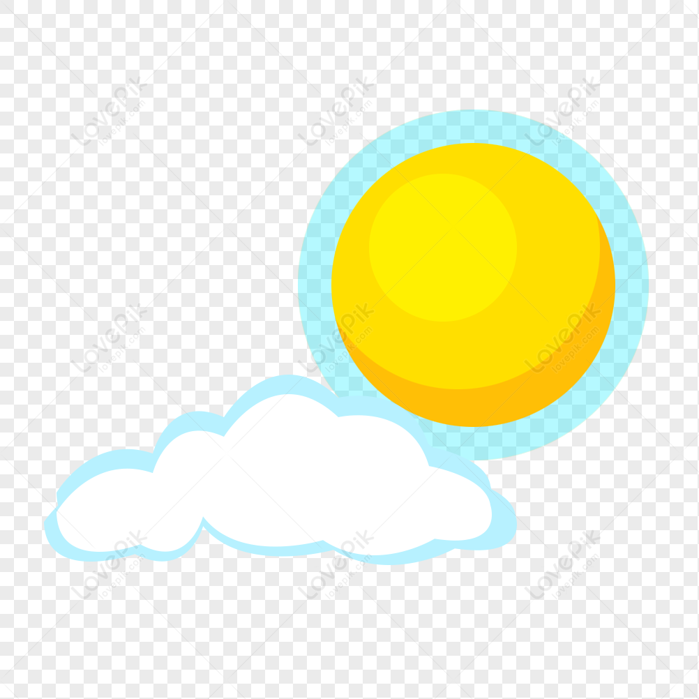 Cartoon Hand Drawn Summer Sun Clouds, Light Sun, Cartoon Cloud, Cartoon ...