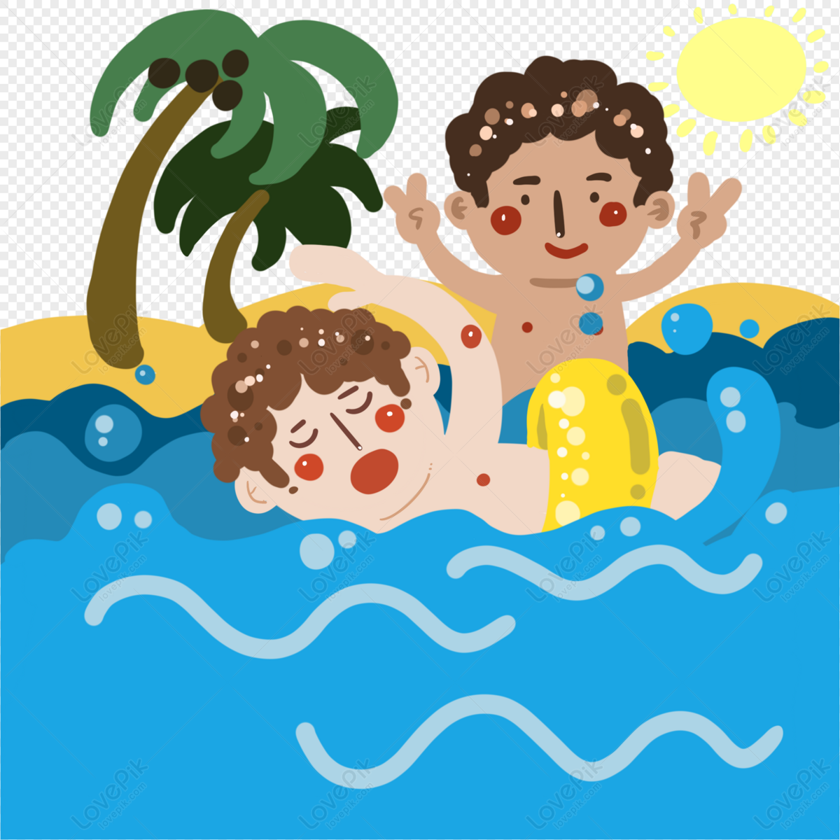 Hình ảnh Trẻ Em Mùa Hè Bơi Lội Và Chơi PNG Miễn Phí Tải Về - Lovepik