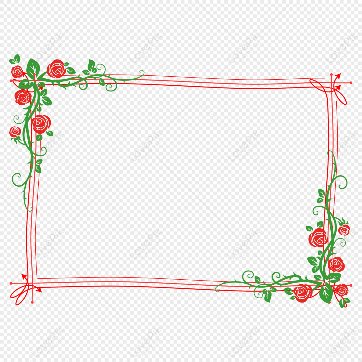 red rose border clip art