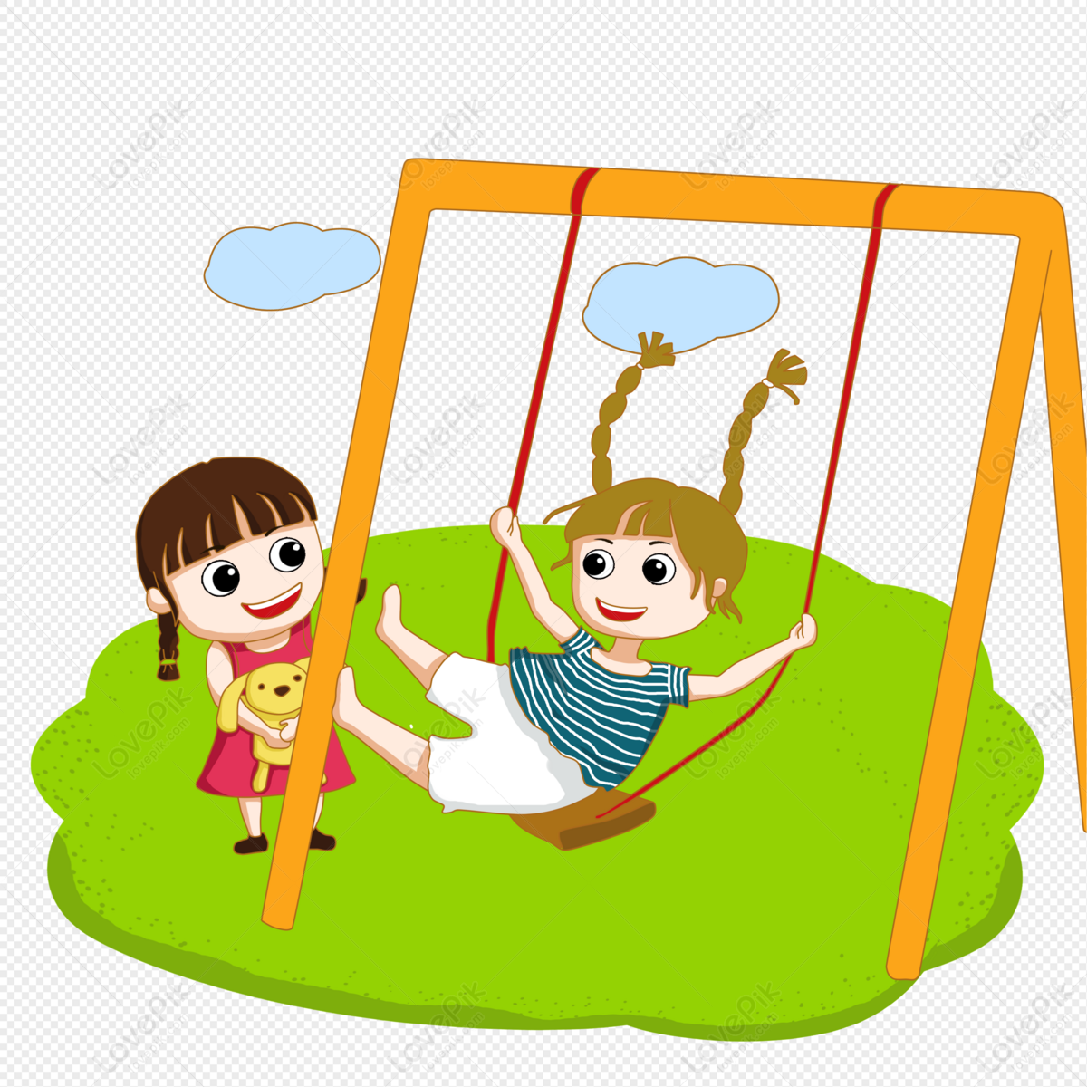 free clipart of child on swing