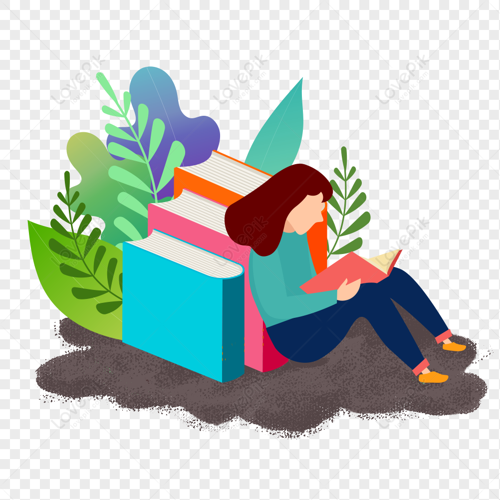 a girl reading and reviewing, books reading, girl sitting, dark girl png hd transparent image