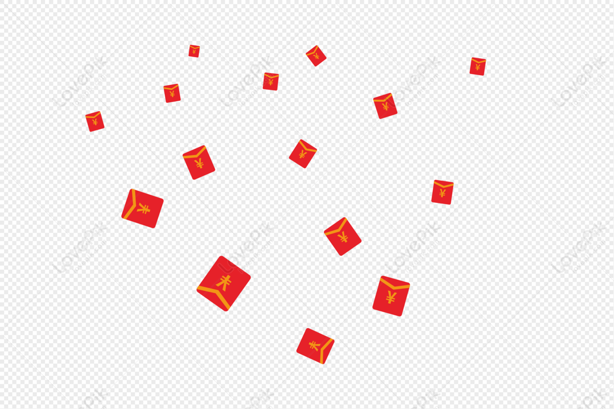 Cartoon Red Envelope Animated Gif Element Floating Smiling Face PNG Images